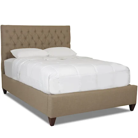 King Upholstered Bed with Button Tufting